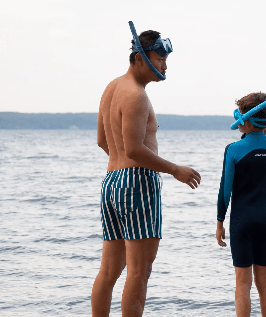 Watery badeshorts til mænd - Kelvin Eco - Grøn/hvid