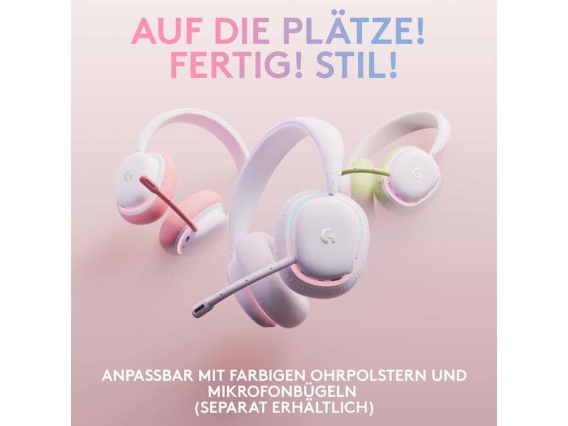 Logitech Headset G735 Weiss Kabelloses Gaming-Headset mit Lightspeed-Empfänger und dezenter RGB-Beleuchtung