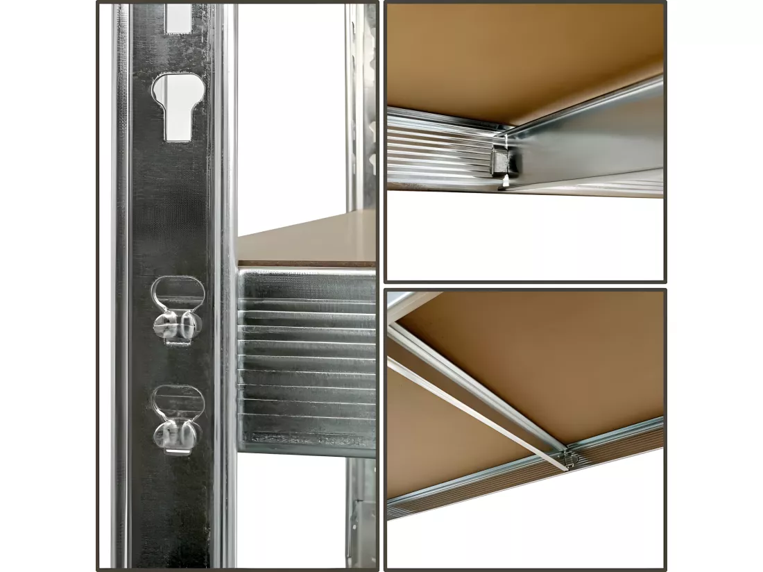 Etagère de rangement modulable et polyvalente pour atelier, garage cave ...Charges Lourdes -180x150x40cm - Gris