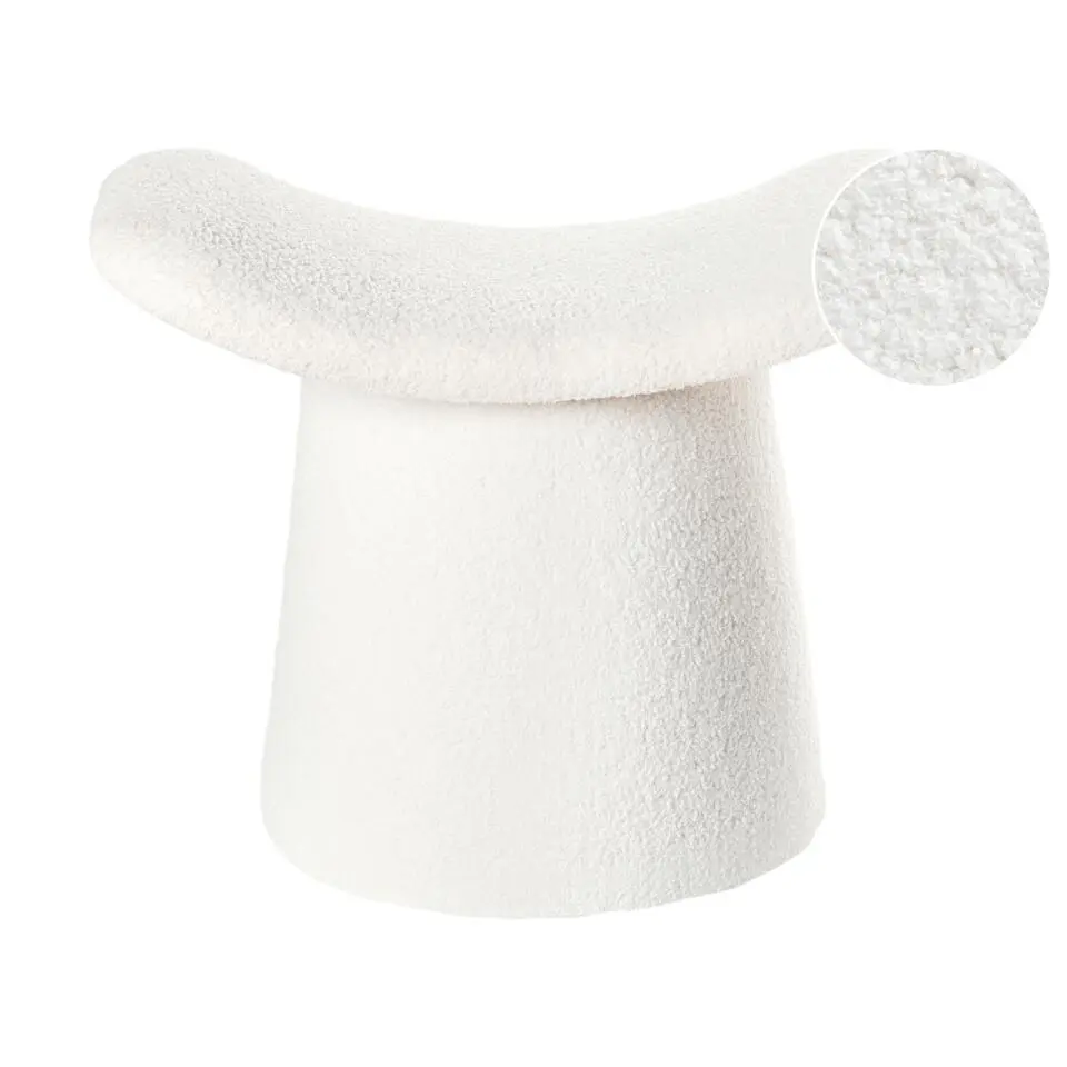 RIDDLE - Poef - Gebroken wit - Bouclé