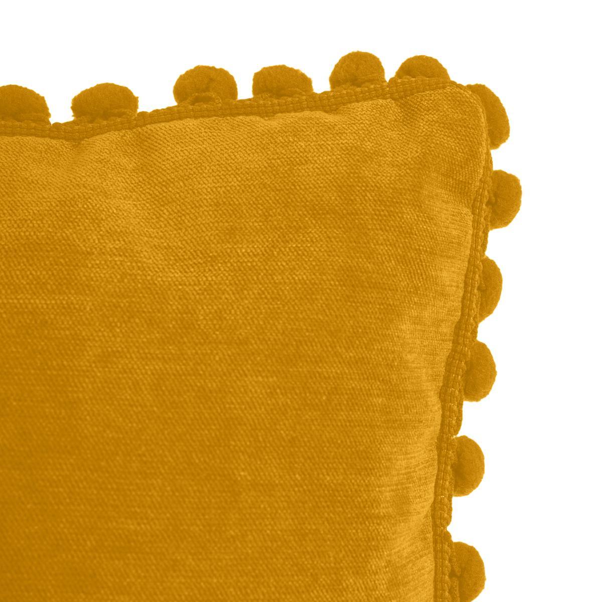 COUSSIN POMPONS OCRE 40X40CM