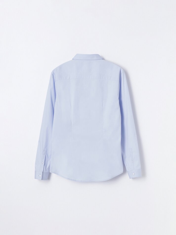 Camisa de popeline elástica - Azul Claro