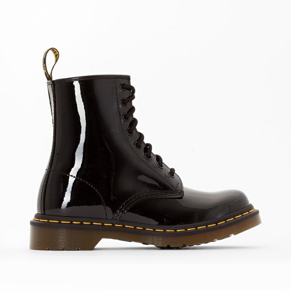 Dr Martens Botas em Pele Envernizada 1460 Preto Envernizado 36
