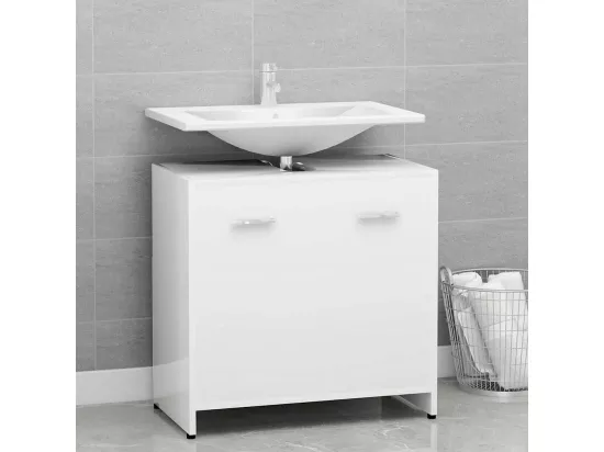 Armoire de salle de bain Blanc 60x33x61 cm Bois d'ingénierie