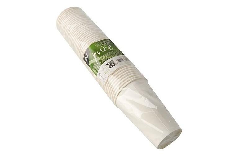 Einwegbecher Pure 300 ml, 50 Stück, WeissPraktischer Trinkbecher für alle Feierlichkeiten