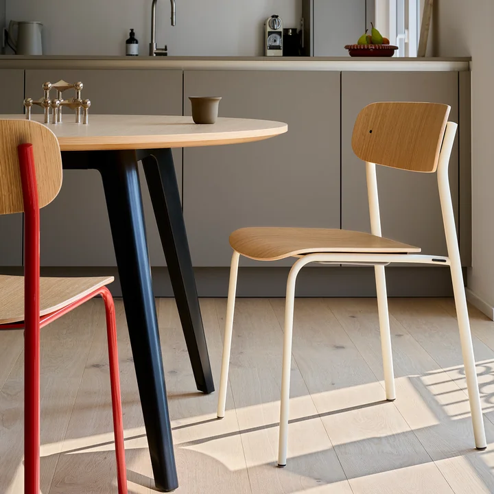 Thonet - S 243 Stuhl, Chrom / Eiche klar lackiert