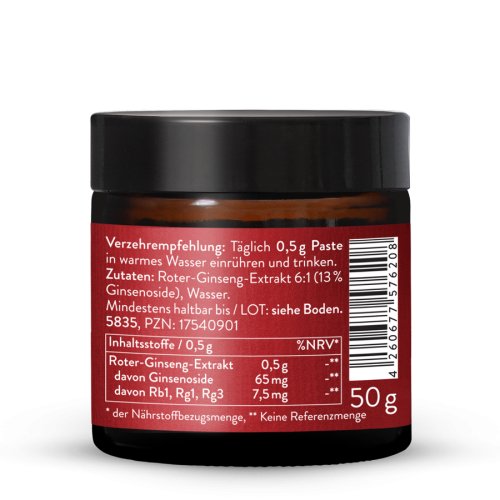Sunday Natural Products  Roter Ginseng Extrakt Paste 13%