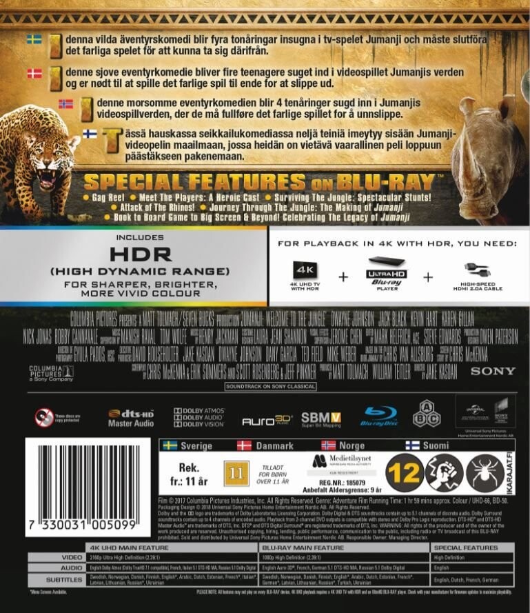 Jumanji - Welcome To The Jungle - 2017 - 4K Ultra HD Blu-Ray
