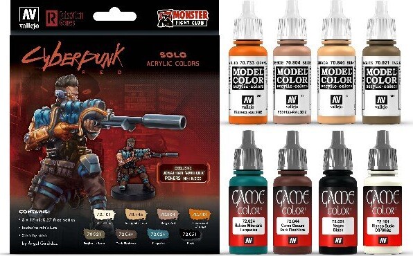 Vallejo - Model + Game Color Maling Sæt - Cyberpunk - 8X17 ML