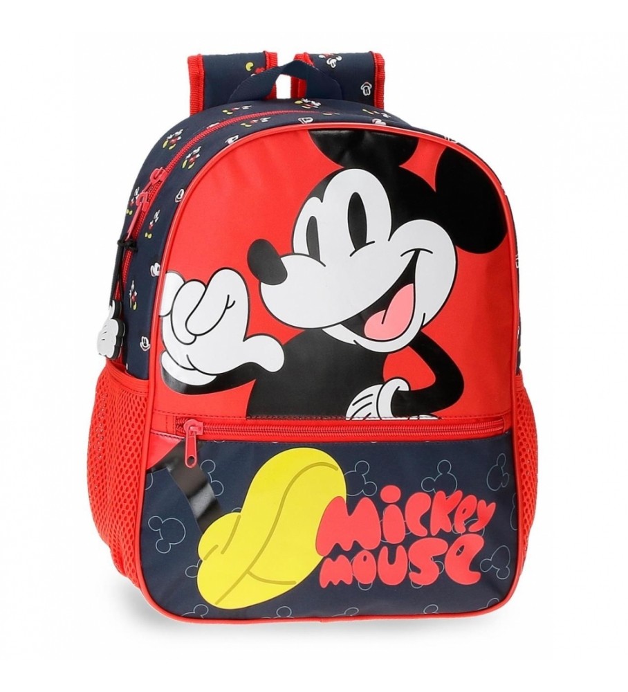 Mochila Joumma Mickey Mouse Fashion 33cm Adaptável vermelha
