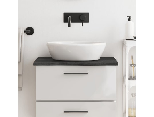 VIDAXL - Arrière de comptoir Comptoir de salle de bain gris foncé 60x50x2 cm bois traité