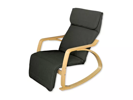 Fauteuil relax à bascule avec repose-pieds réglable mod. ZEN NOIR NATUREL par Yelloo