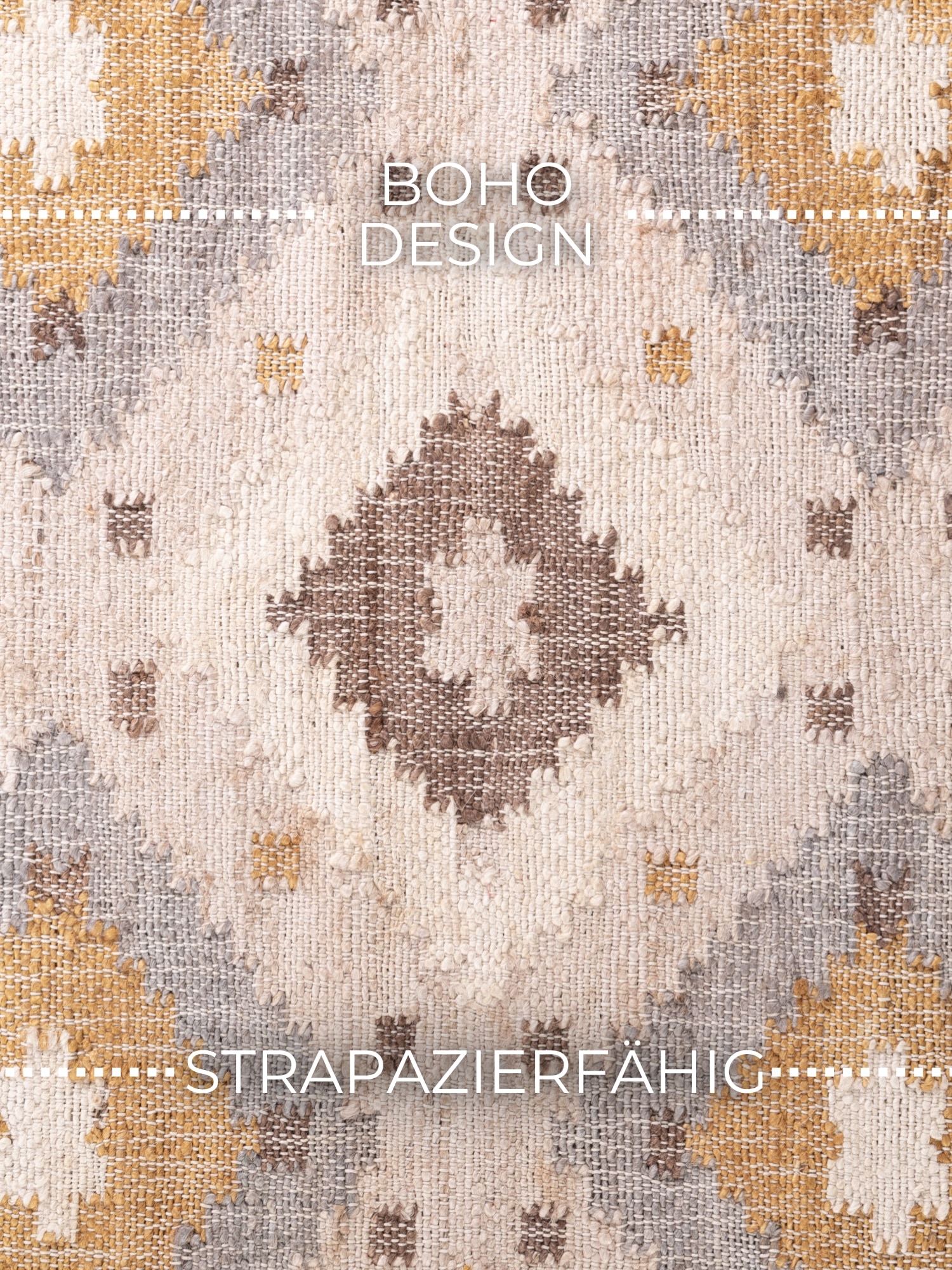 ELLE DECORATION Teppich »Kelim Imani« rechteckig 3 mm Höhe Jute, Baumwolle, Natur, Handgewebt, Kelim, orientalisch, Boho