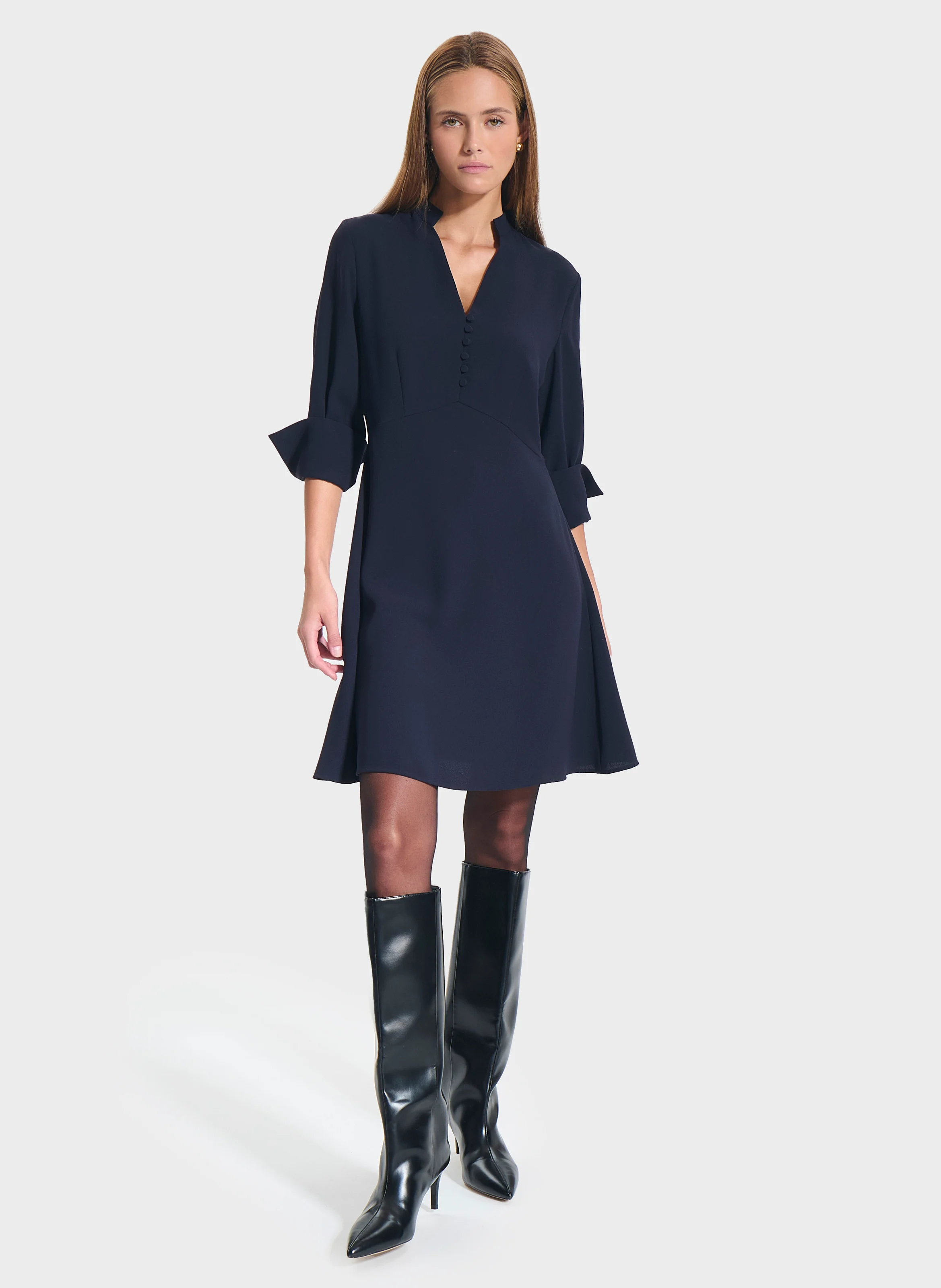 ROSALINDA - Robe courte col V | Bleu