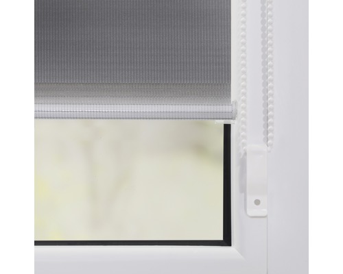 Lichtblick dubbel rolgordijn, zonder boren, grijs, 45x150 cm, inclusief klembeugels