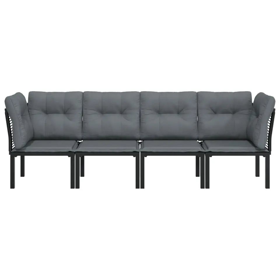 vidaXL - Loungeset - Zwart - Poly rattan