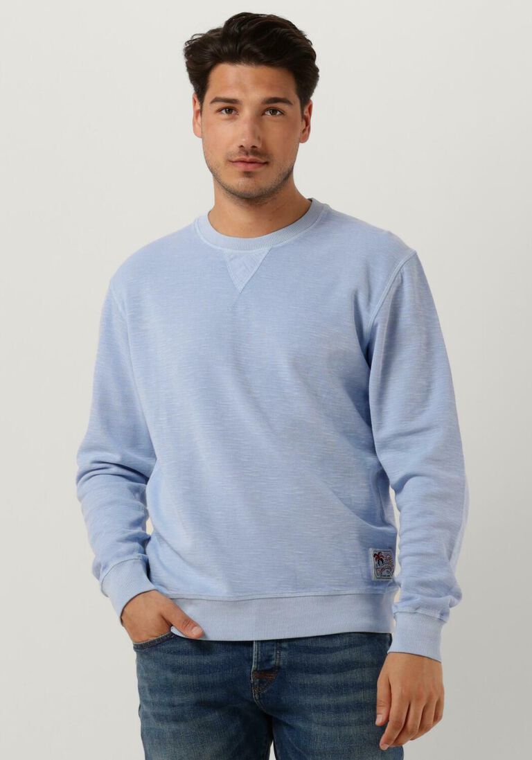 SCOTCH & SODA blauwe scotch & soda trui garment dyed structured sweatshirt