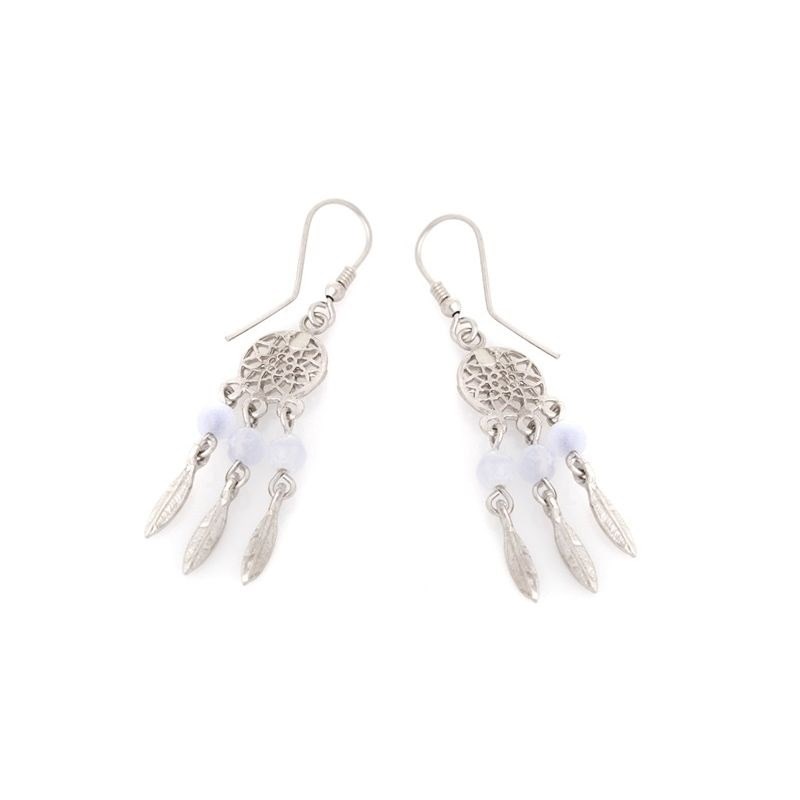 BOUCLES D'OREILLES AGATE ARGENT