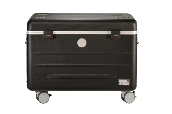 PARAT PARAPROJECT Case i16 - Vogn med hjul (synkronisering og opladning) - for 16 tablets - låsbar - aluminium, ABS plastic - sort - output: 5 V