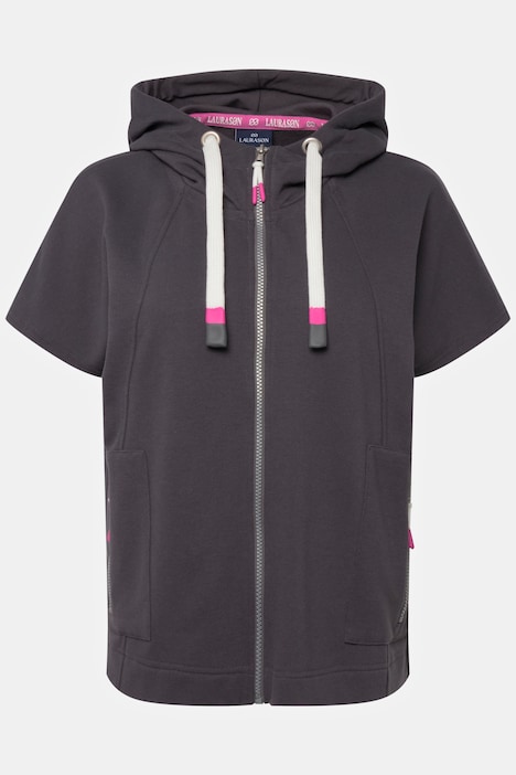 Kapuzen-Weste, oversized, Zipper, Zipptaschen