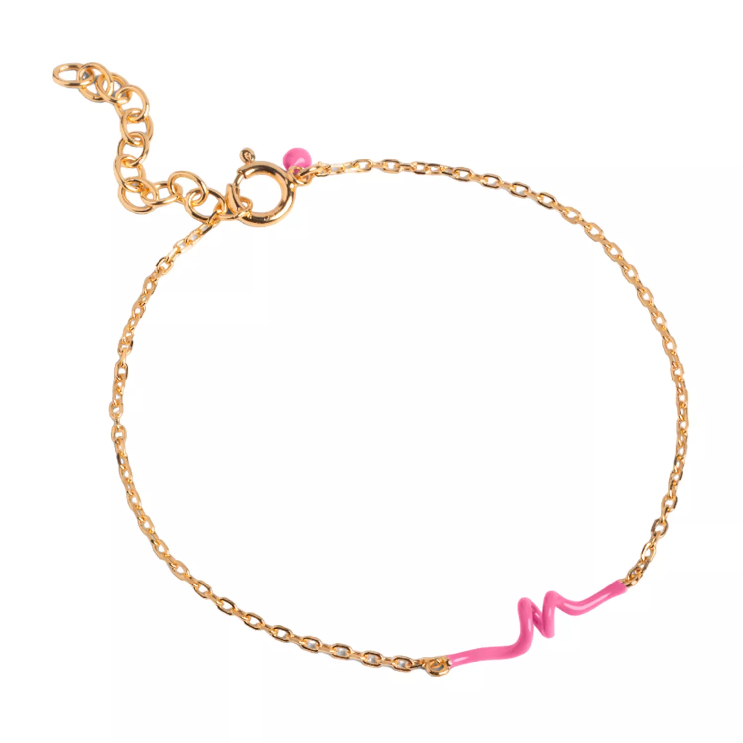 Enamel Twist Pink Armbånd 18 kt. Forgyldt Sølv B114G-1