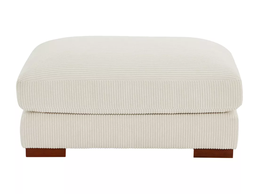 Grand canapé d'angle panoramique et pouf en velours côtelé beige SPERONE de Pascal Morabito