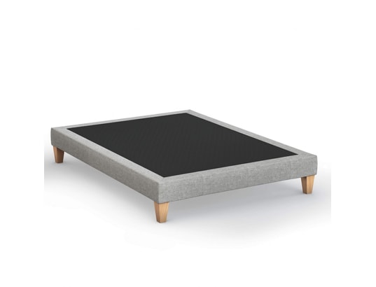 SOMEO - Sommier 120 x 190 Sommier déco tapissier gris souris 120 x 190