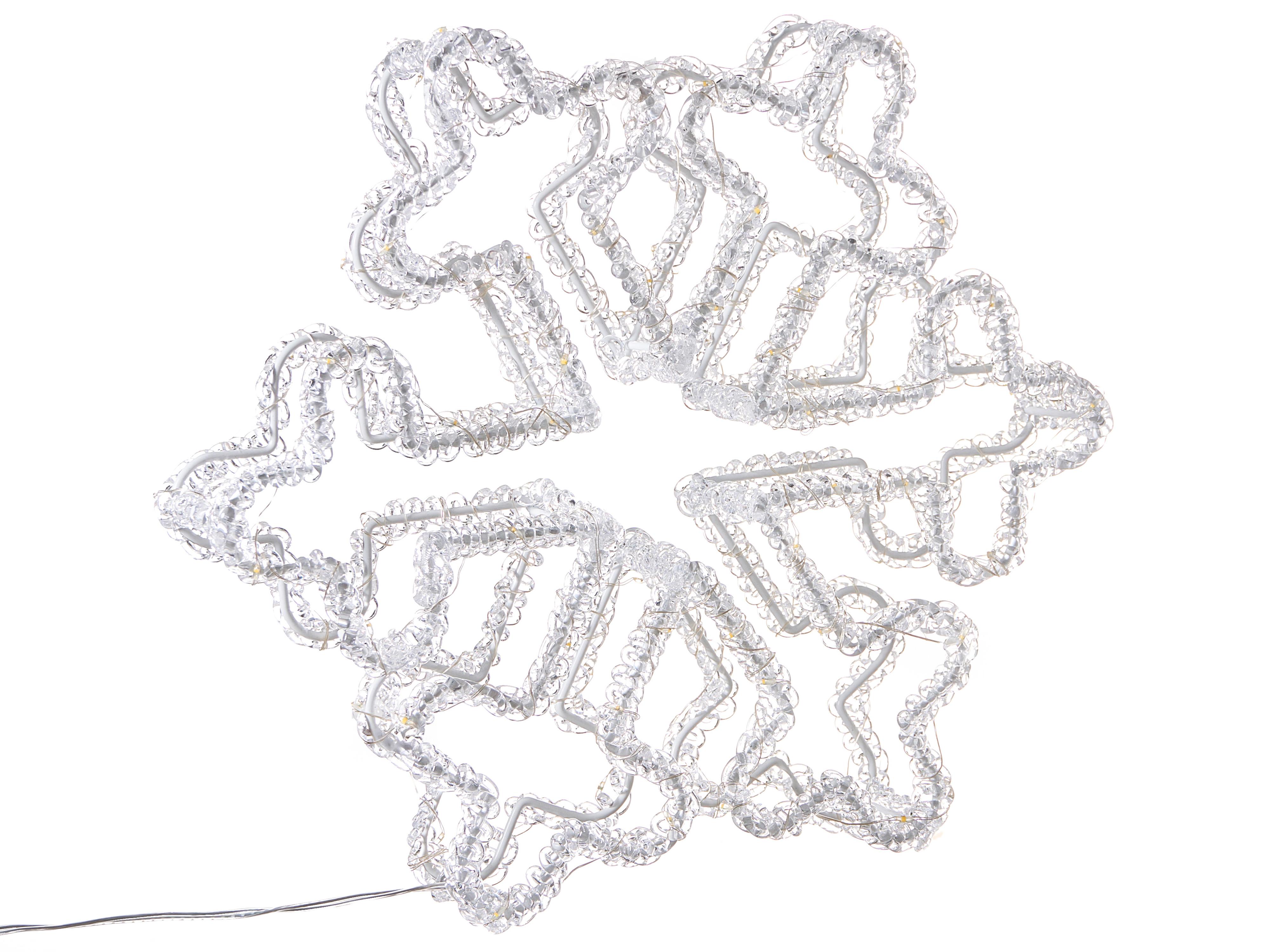 Buitendecoratie LED SILVERAN Sneeuwvlok 28 cm Wit