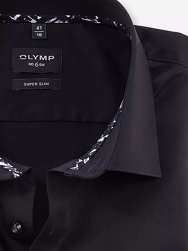 OLYMP NO.6 Hemd Super Slim schwarz