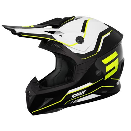 Casque cross Shot PULSE - LINES 2025 - Noir / Jaune