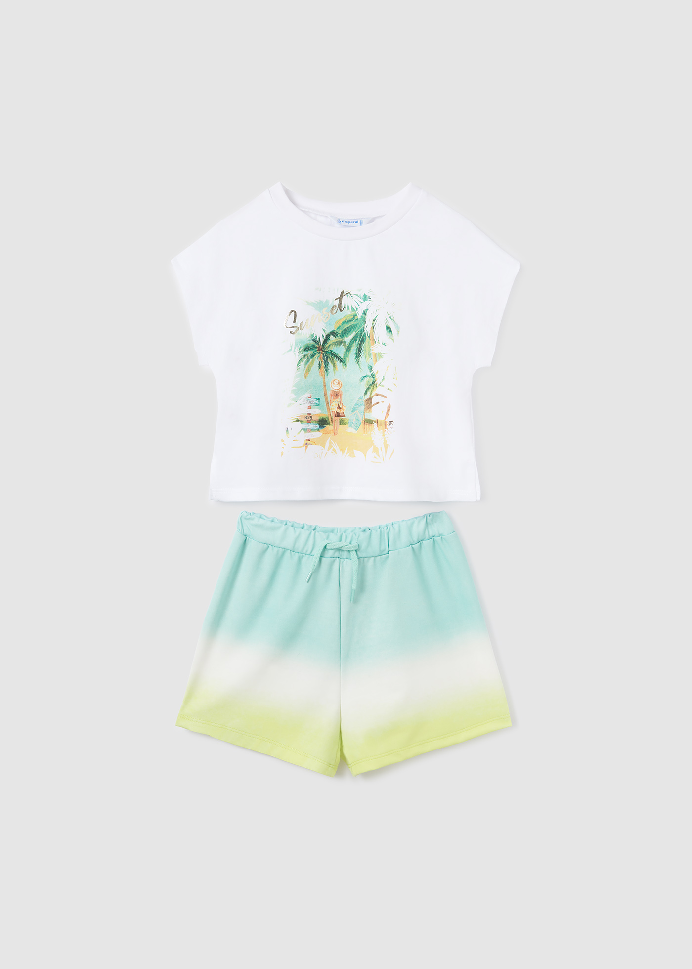 Conjunto de duas peças com estampa para meninas