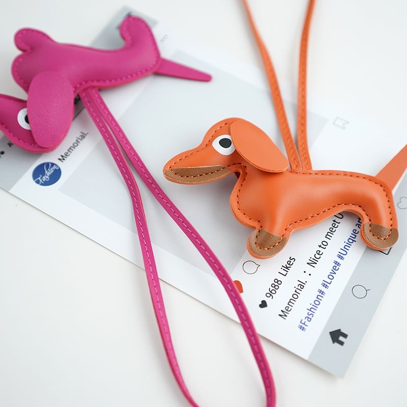 Kawano - Kunstleren teckel tashanger / sleutelhanger