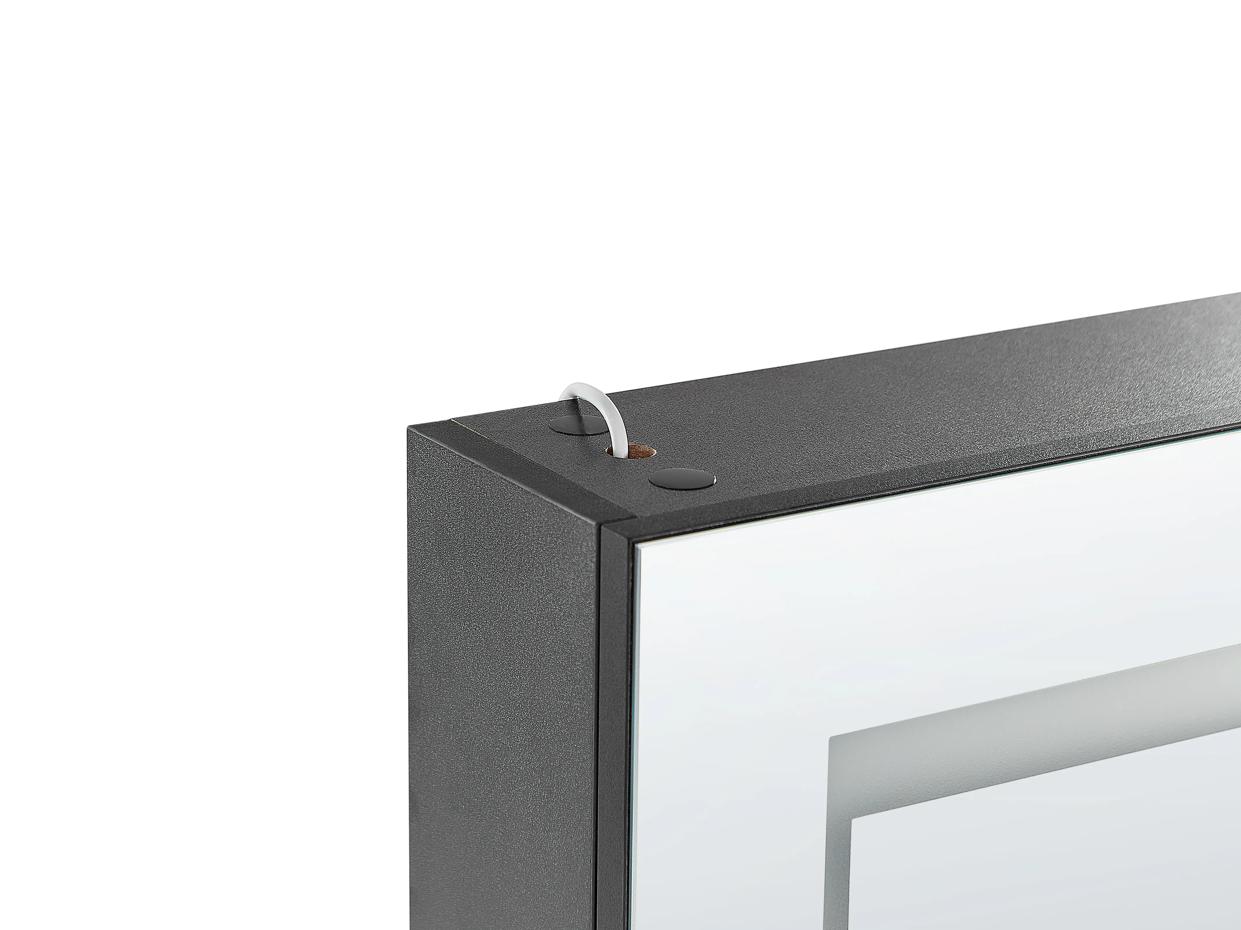 Badkamer wandkast met spiegel LED MALASPINA 40 cm 60 cm Zwart