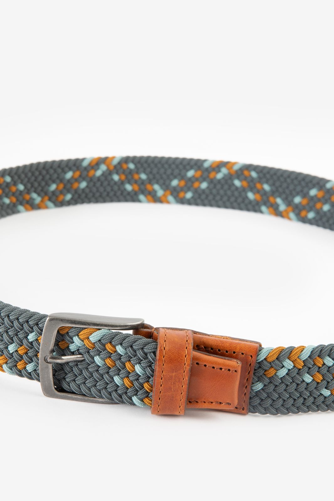 Blauwe gevlochten riem