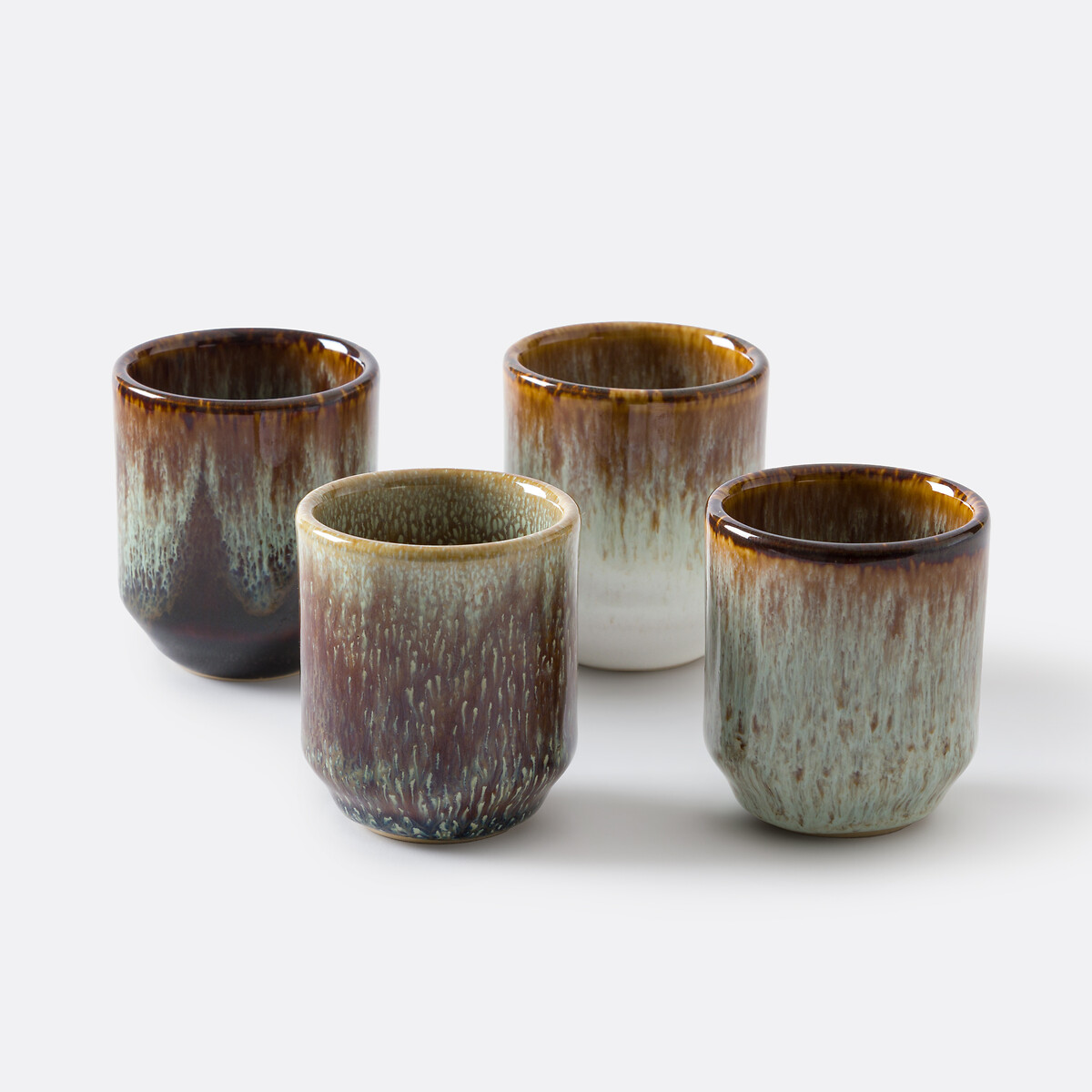LA REDOUTE INTERIEURS<br>Conjunto de 4 xícaras de café expresso em faiança vidrada reativa, Illiano