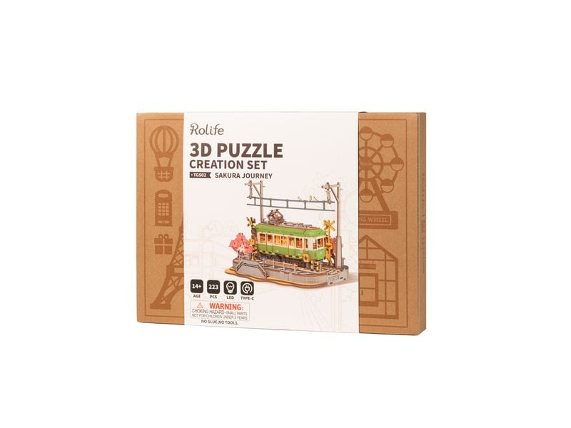 RoboTime Bausatz Sakura Journey 223-teilig 3D-Puzzle aus lasergeschnittenen Holzteilen