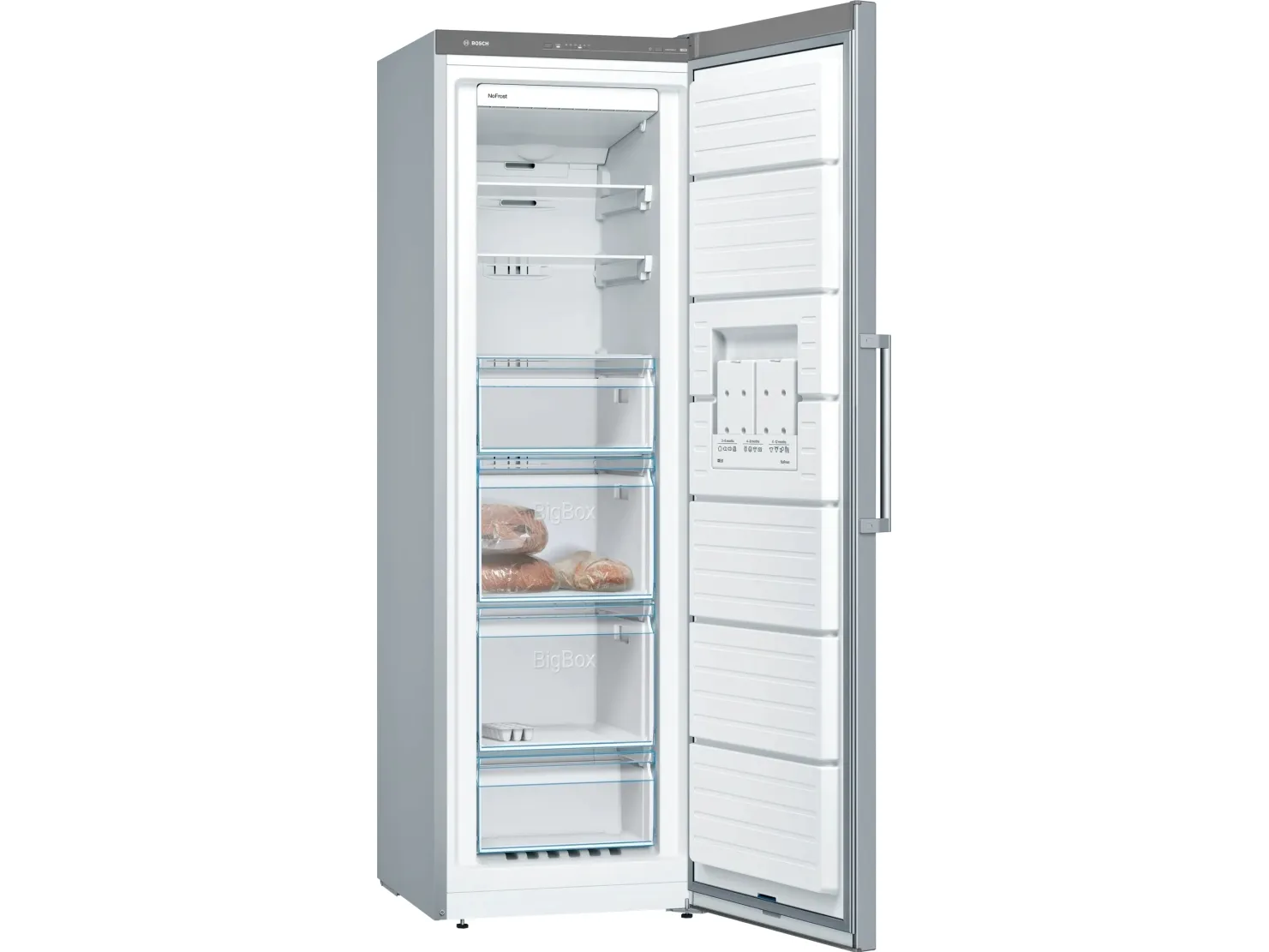 Bosch Serie | 4 GSN36VIEP - Fryser - stående - bredde: 60 cm - dybde: 65 cm - højde: 186 cm - 242 liter - Klasse E - børstet stål