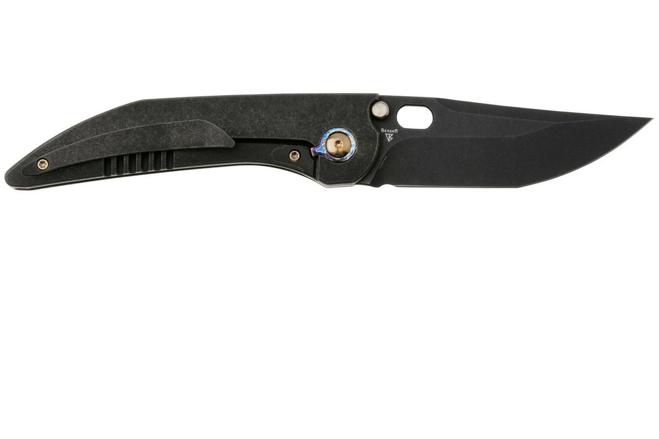 WE Knife Attor WE23037-1 Black Stonewashed CPM 20CV, Black Titanium, Golden Titanium Inlay zakmes, Dalibor Bergam design