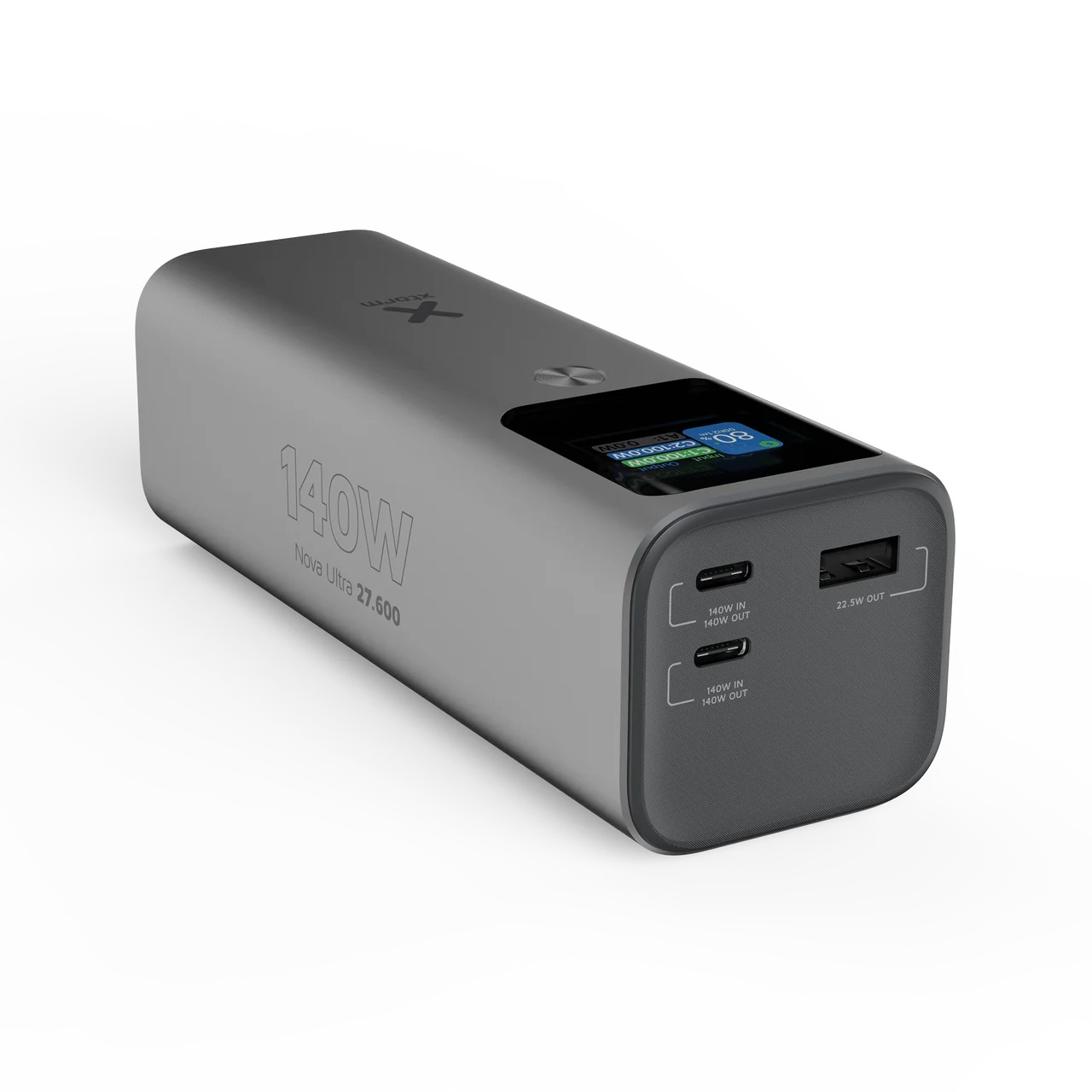 (140W) 27600mAh Nova Ultra 1x USB A / 2x USB C Powerbank Fast Charge Ladegerät (XNP276) - Grau