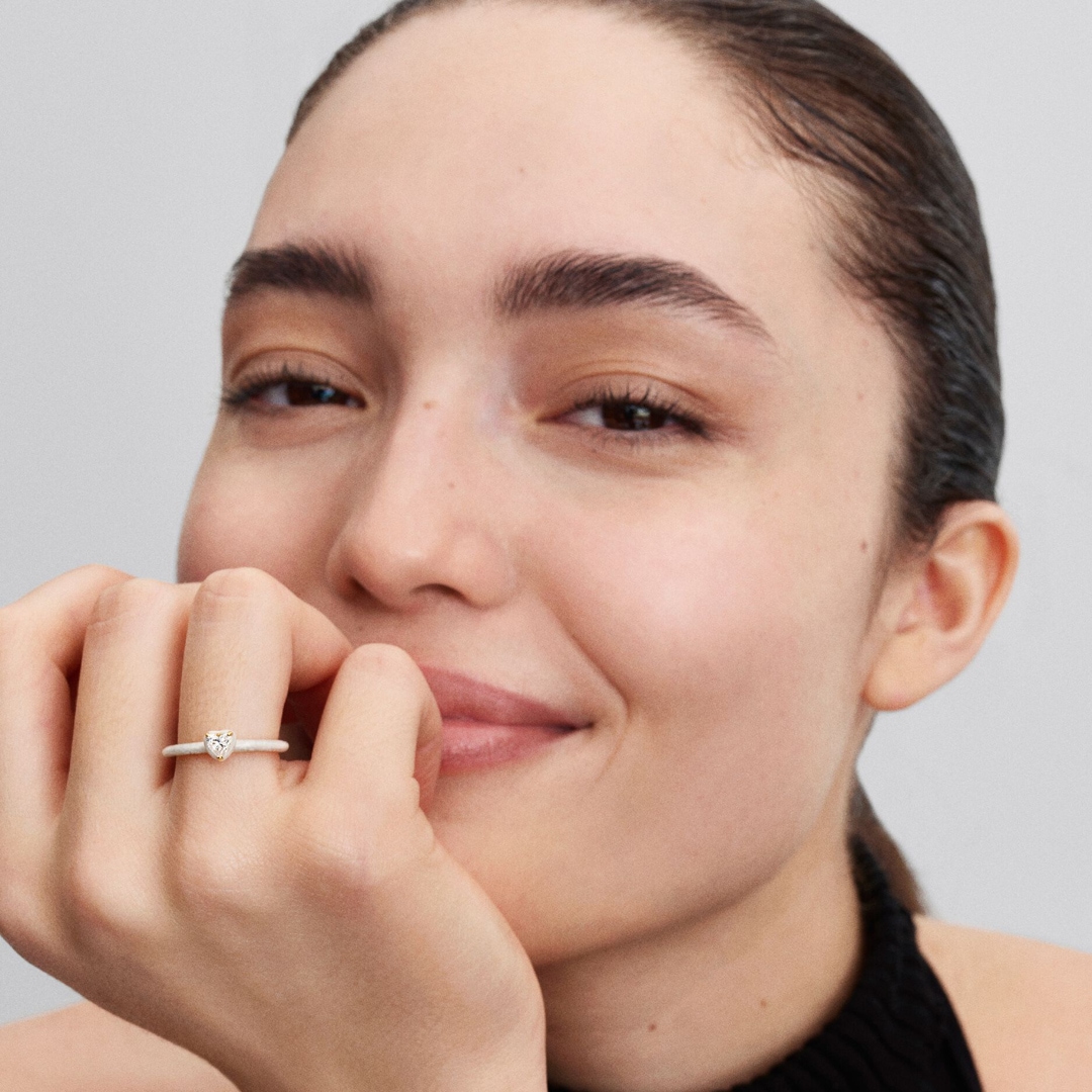Pandora ME Gold Weisses Chakra Herz Ring