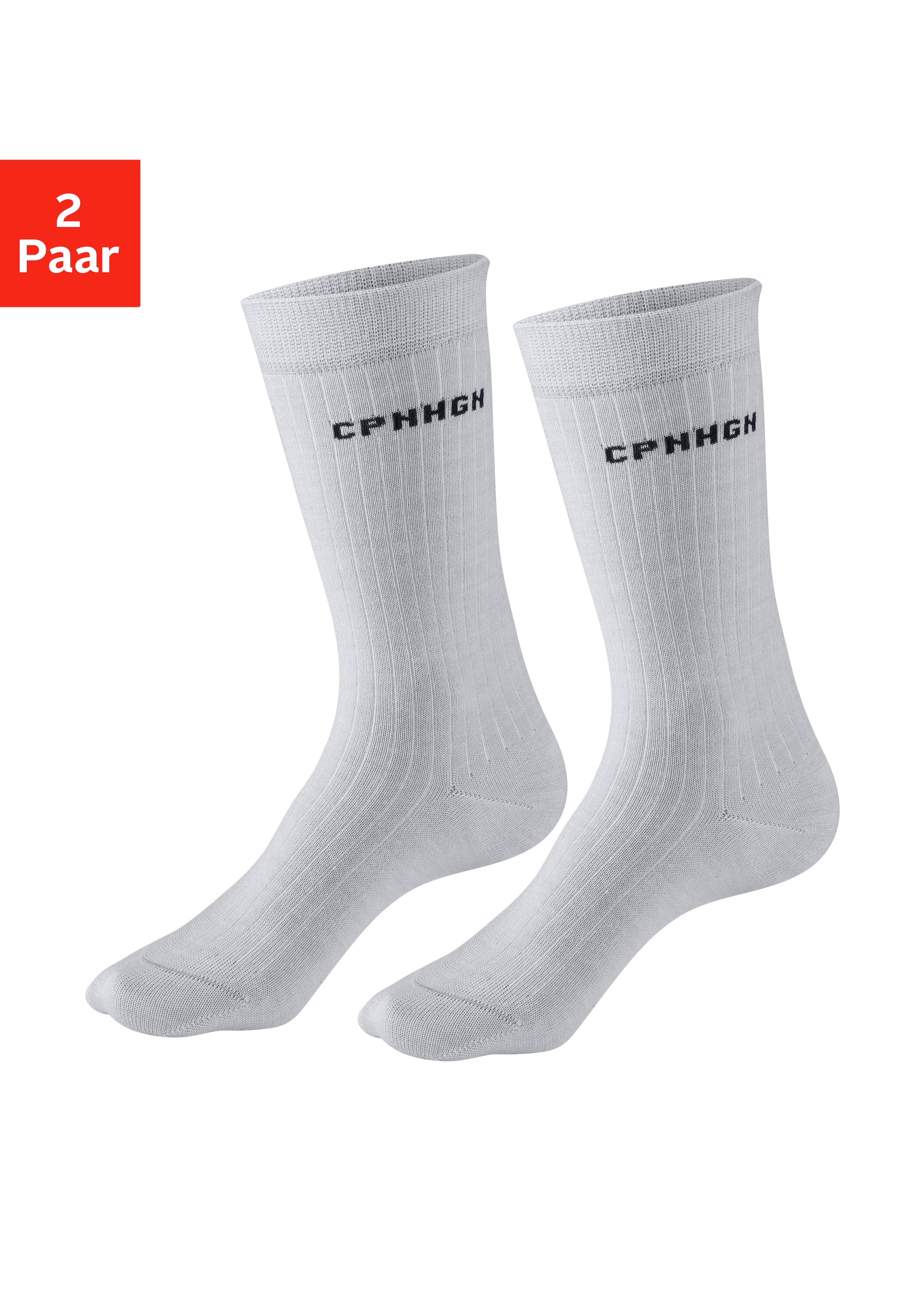 Copenhagen Studios Basicsocken Packung, 2 Paar tlg. gerippt, mit wärmender Wolle