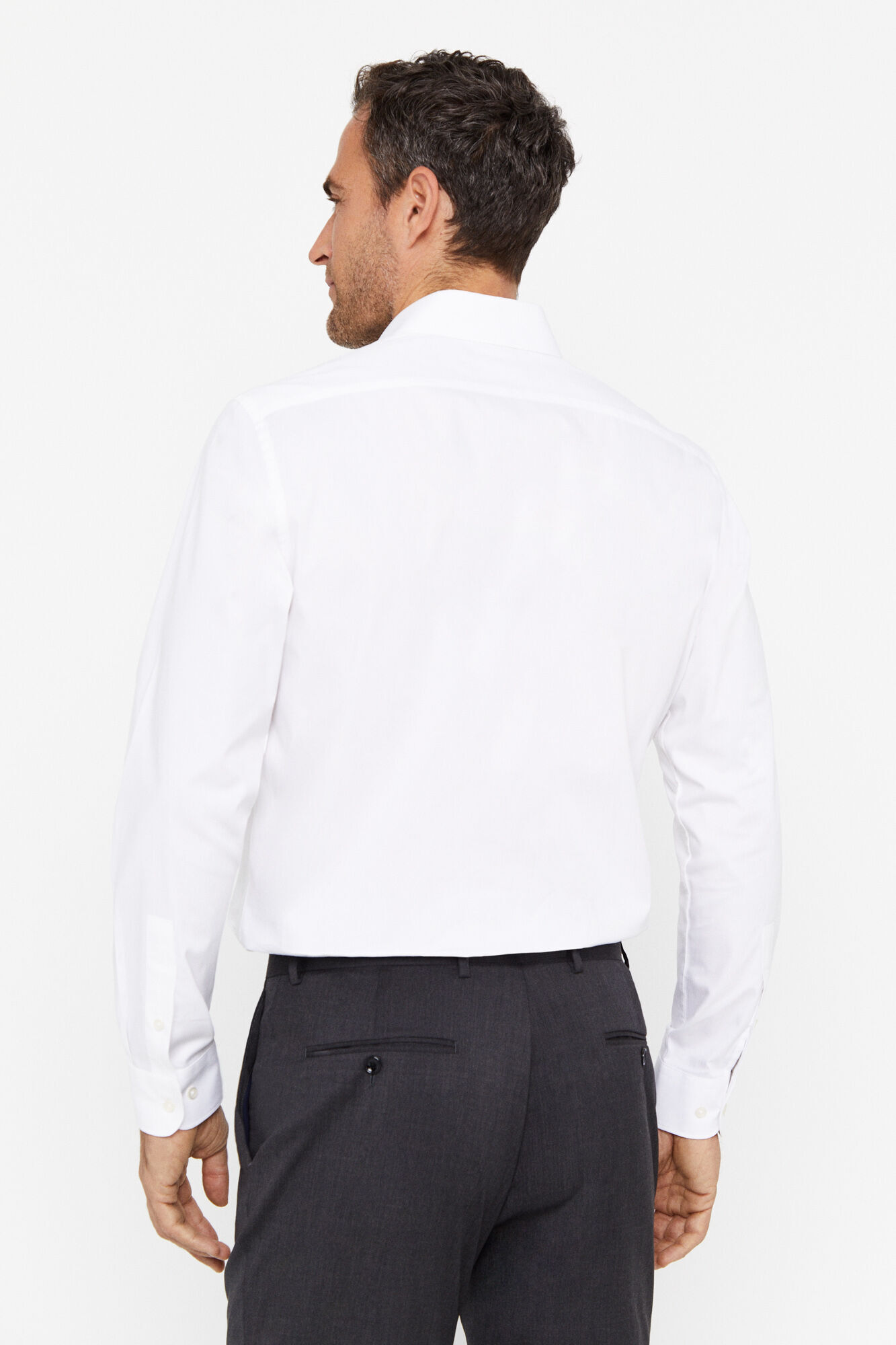 Camisa lisa de ponta fina - Branca