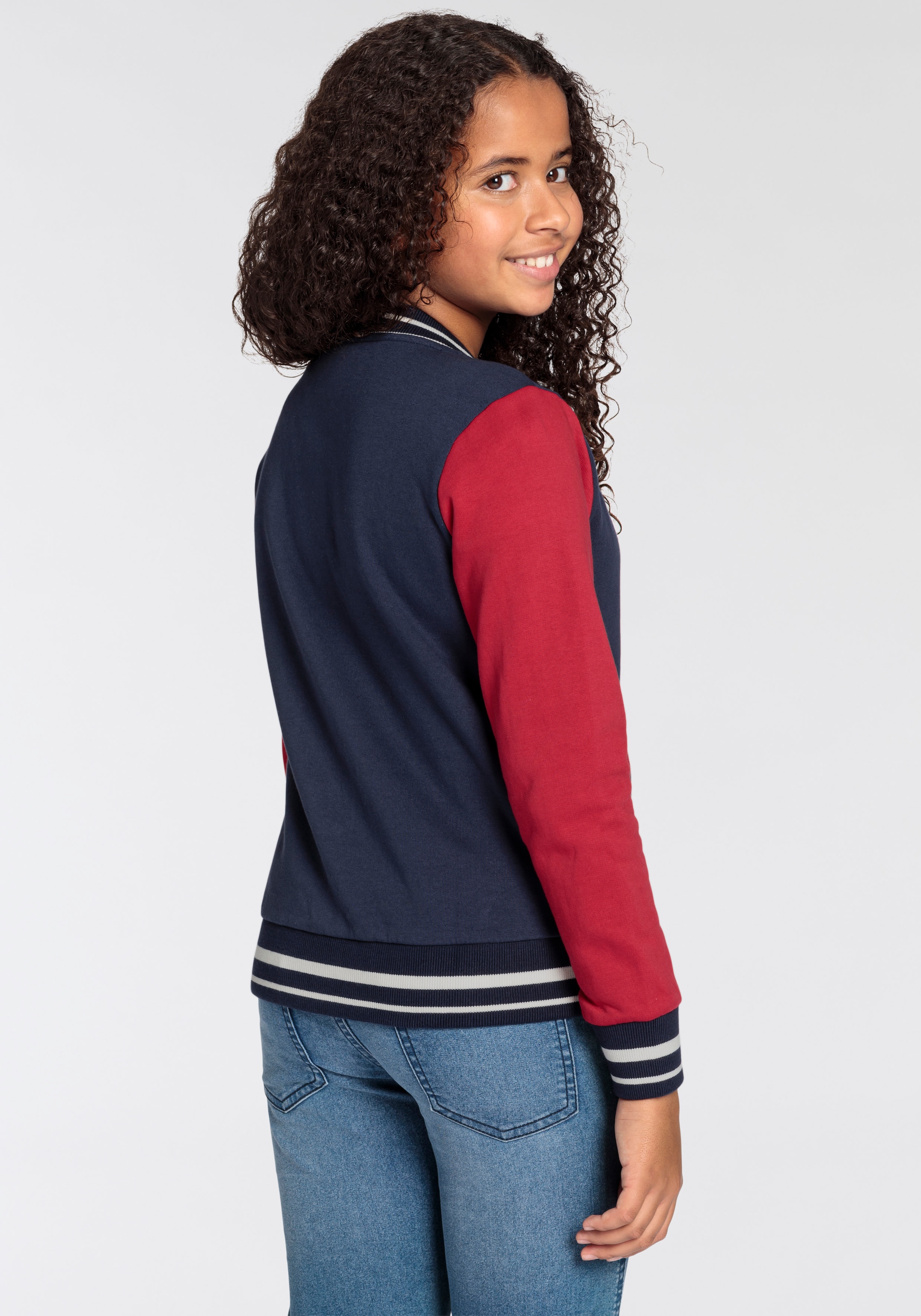 DELMAO Sweatjacke »für Mädchen«, , im College-Style