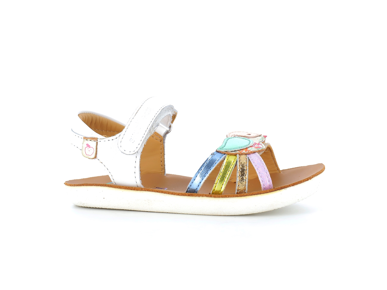 Shoopom-GOA PIOU Cuir Blanc Violet