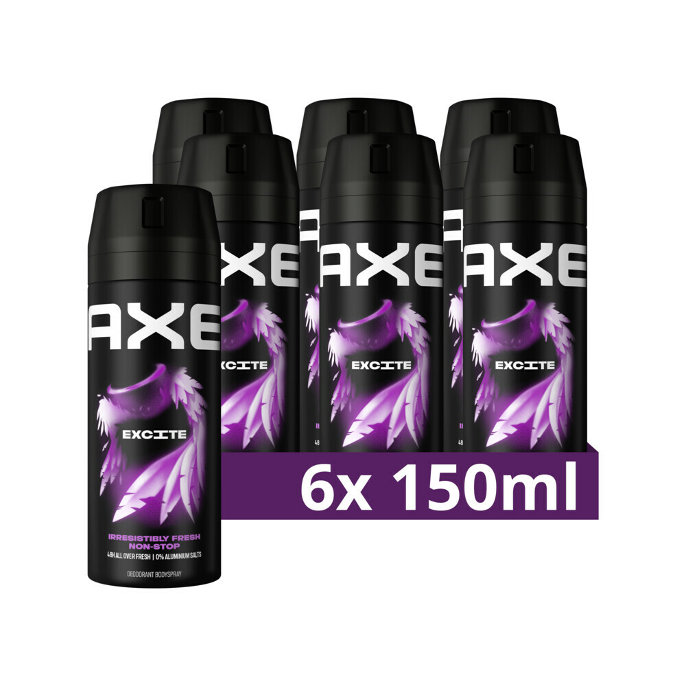 6x Axe Deodorant Bodyspray Excite150 ml