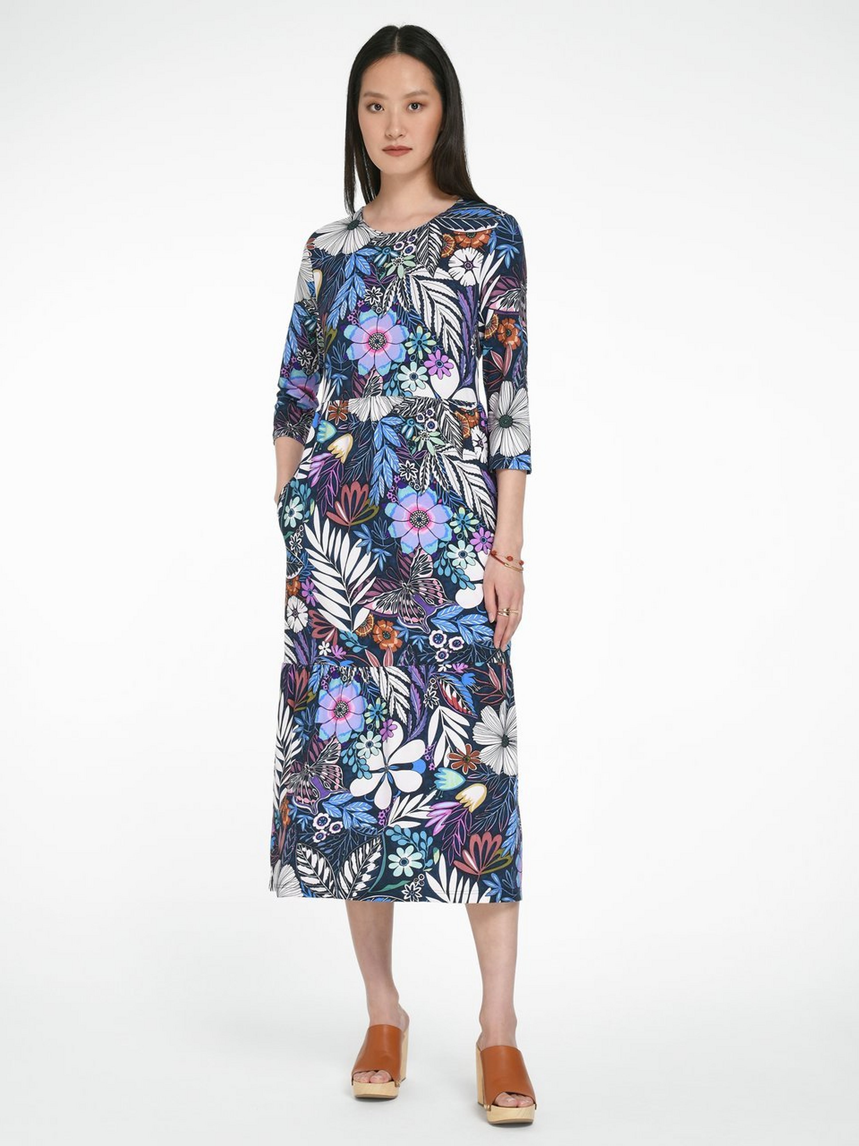 Jersey-Kleid mit 3/4-Arm