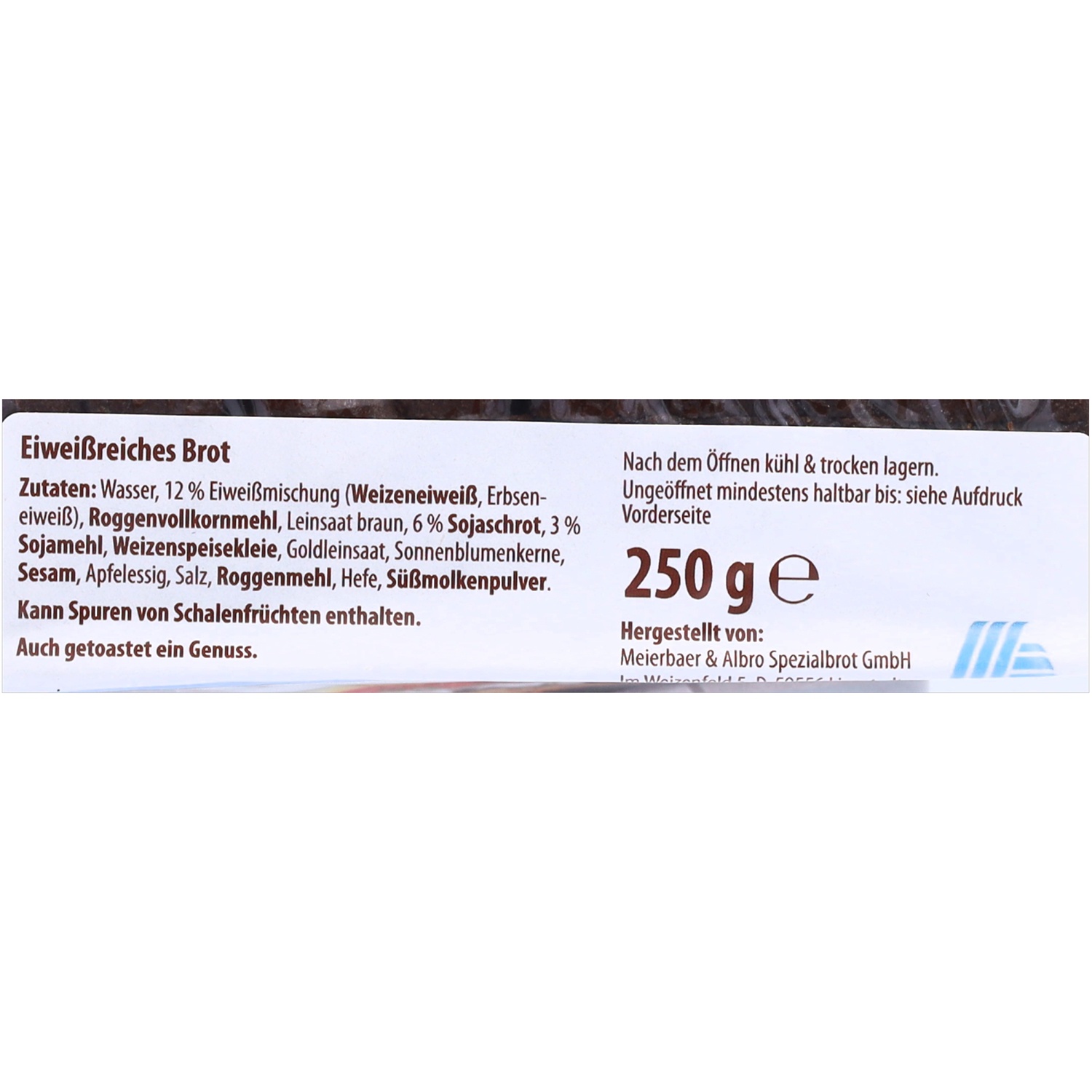 HAPPY HARVEST Proteinbrot, Natur 250g