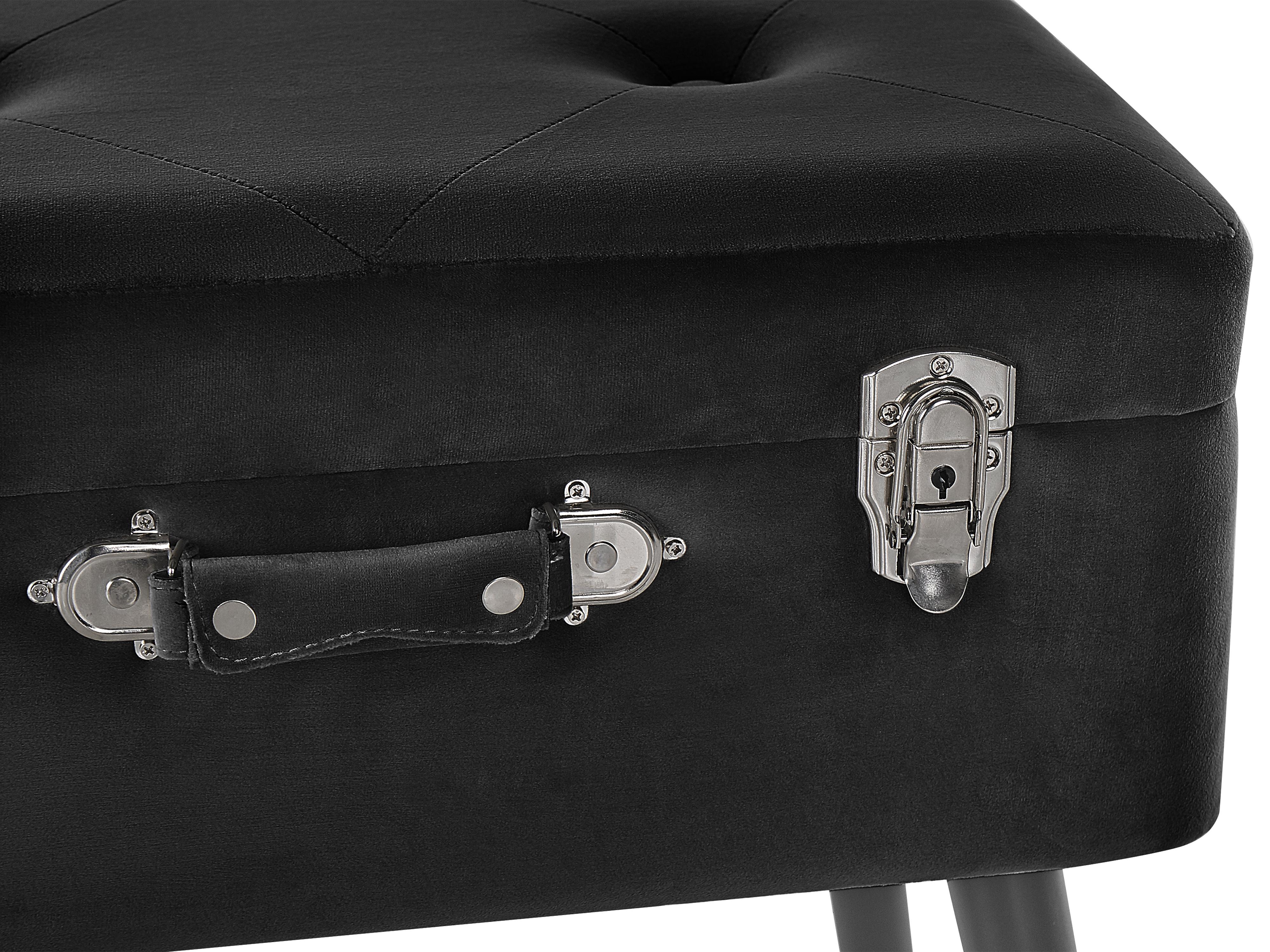 Hocker met opbergruimte MALLARD Fluweel Zwart