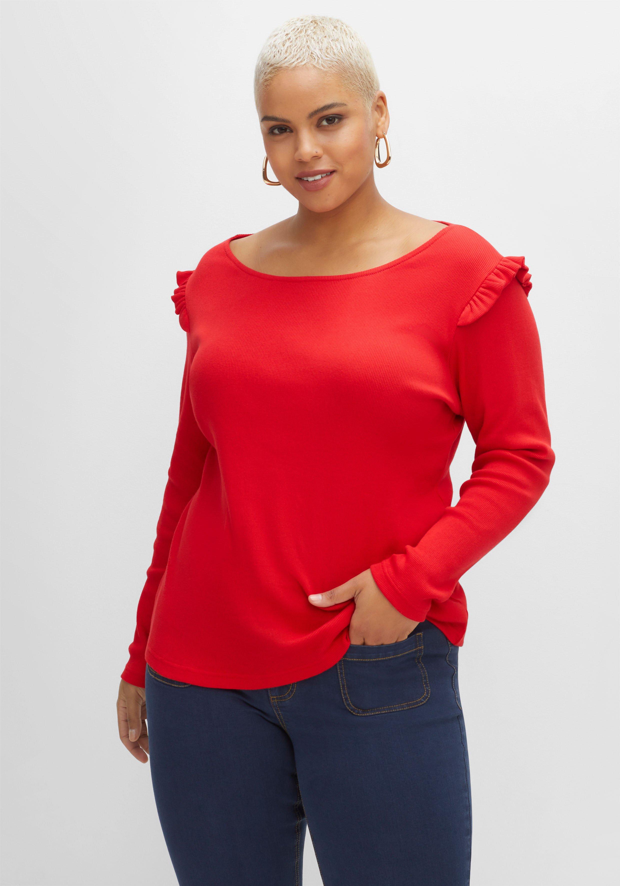 Langarmshirt mit Rüschen an der Schulter