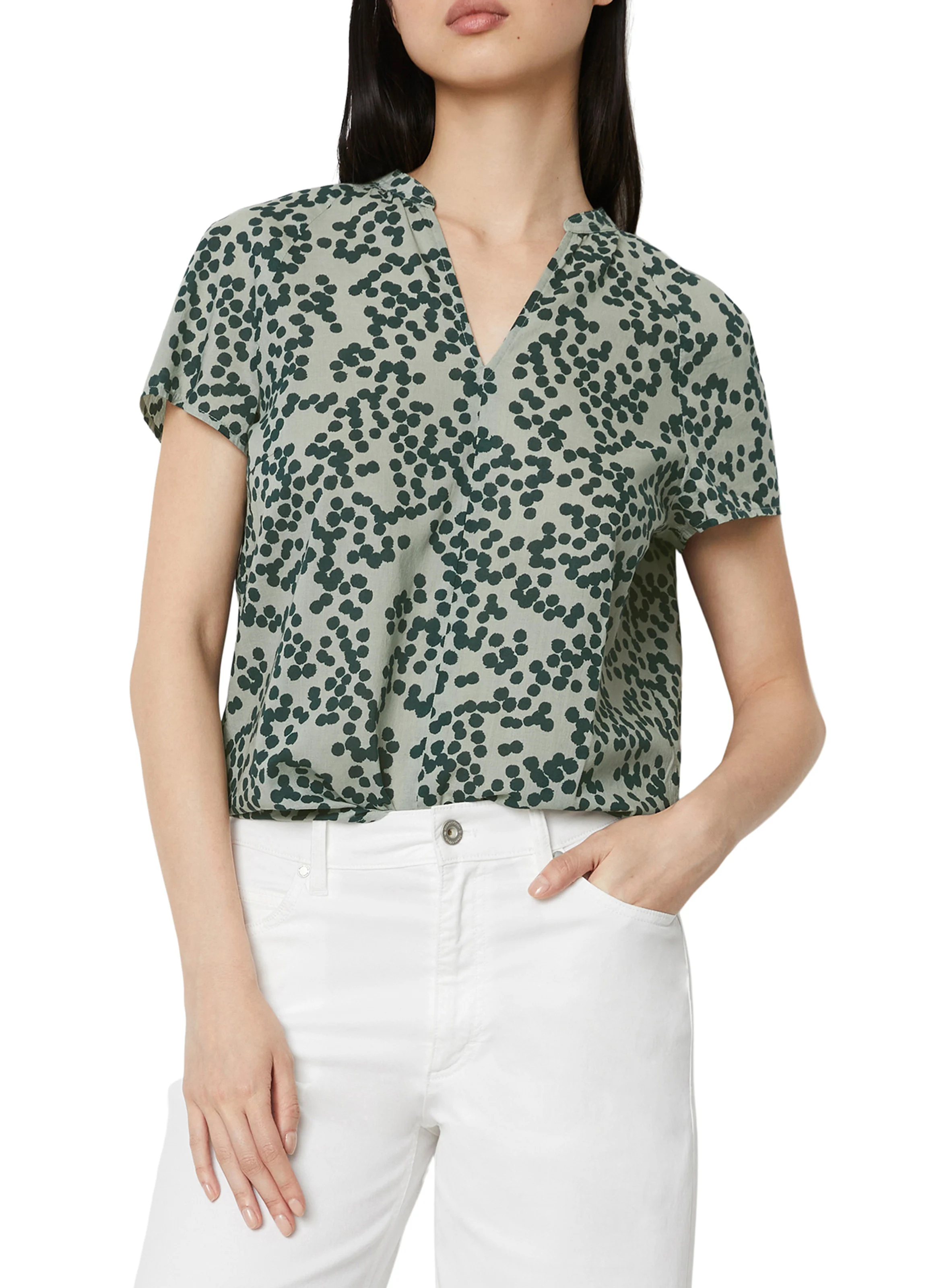 Blouse ample imprimée en coton bio | Multicolore